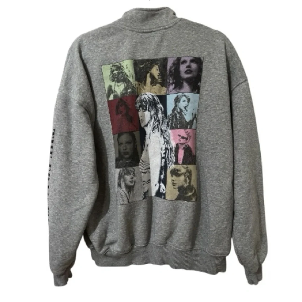 Taylor Swift The Eras Tour Concert Gray Quarter Zip Cotton Sweatshirt - Picture 2 of 10